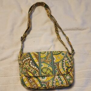 Vera Bradley Yellow and Green Paisley Crossbody Bag